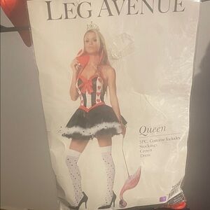 Leg Avenue Queen Costume - Black, White, Red